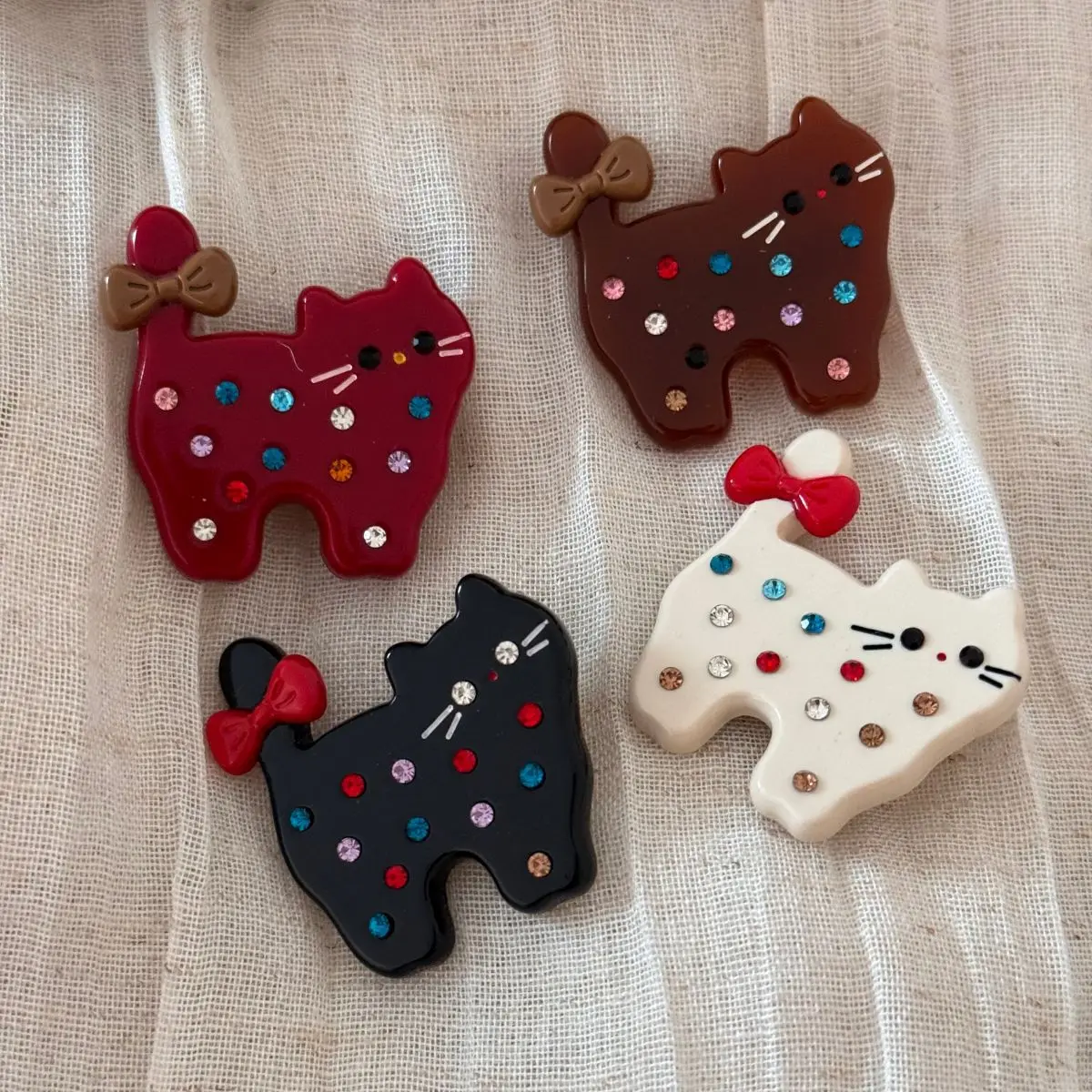 

Заколка для волос с уксусной кислотой и бриллиантовым котенком, мультяшная заколка для волос, модная универсальная девчачья темпераментная заколка для боковой челки, милые аксессуары для волос