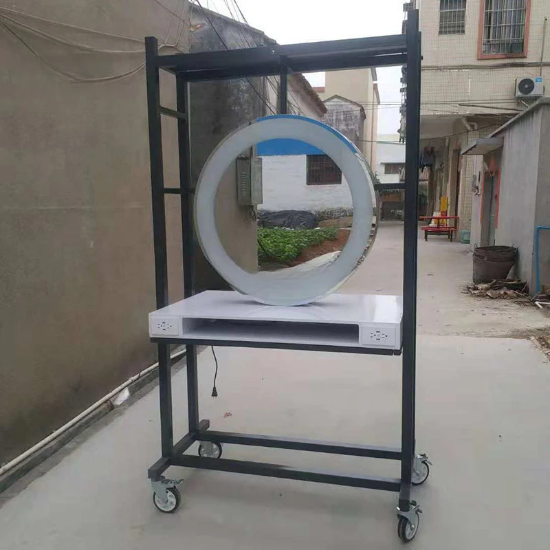 Wholesale salon mirrors hairdresser round double sided salon styling stations triple seaters hairdressing mirror