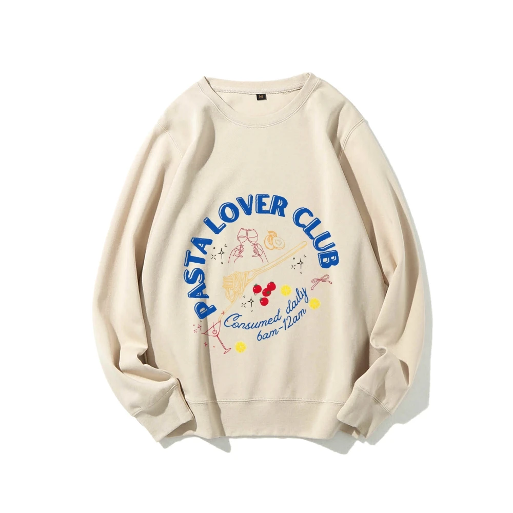 

Y2K Graphic Hoodie Pasta Lover Hoodie 100% Cotton High - Quality Oversize Hoodie Pasta Lover Club Print, Foodie Y2K Vibe