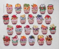 refrigerator magnet Counted Cross Stitch Kit Cross stitch plastic canvas Letistitch seasons fruit cake