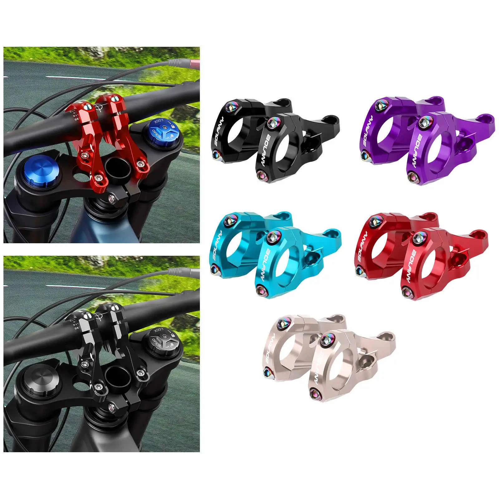 

Mountain Bike Stem Aluminum Alloy Repair Versatile 31.8mm for Sports Cycling