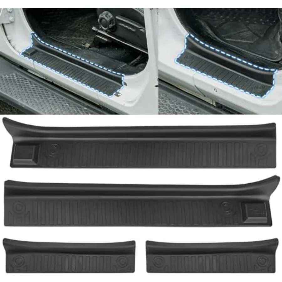 

Door Sill Guards Compatible with Wrangler JL JLU 4 Doors 2018-2026, Door Sill Protectors Full Coverage for Door Sill Accessorie