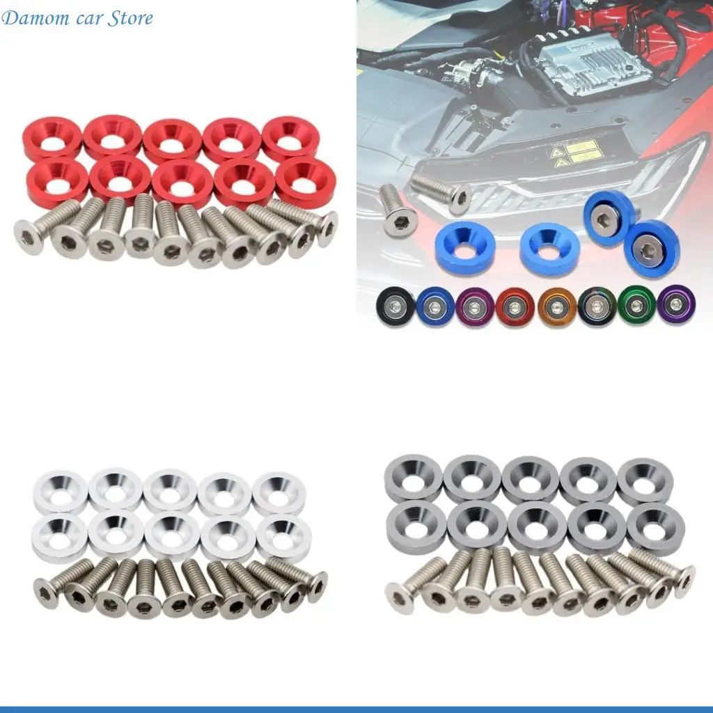 

A2UC Universal Aluminum Bumper Washer/Bolt Engine Car Modification Set