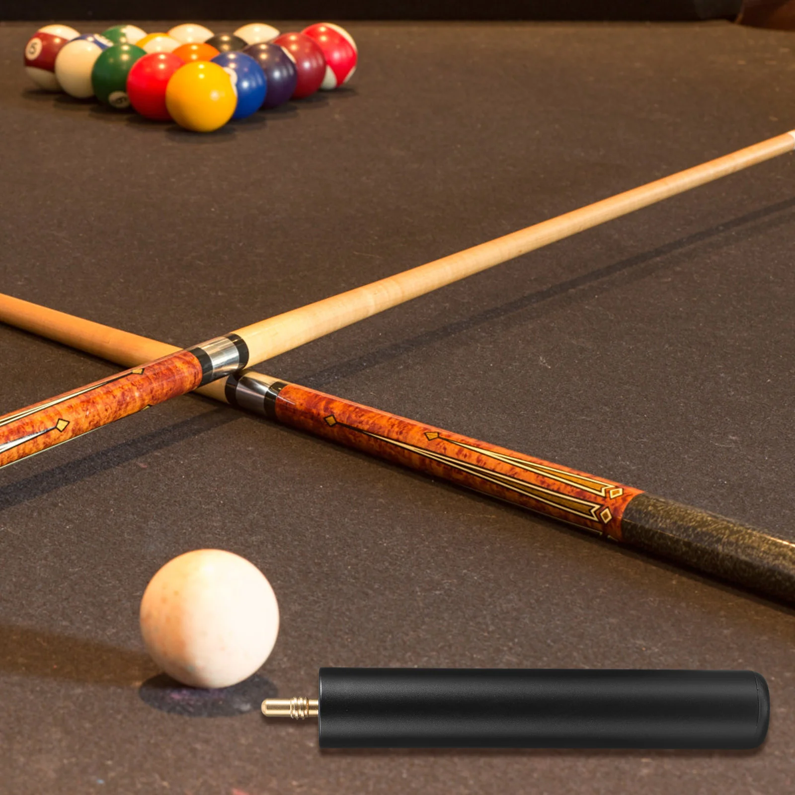 Pool Queue Extender Billard Verlängerung Griff Stick Praktische Aluminium Legierung Stange Runde Zähne Aluminium Zubehör Griffe