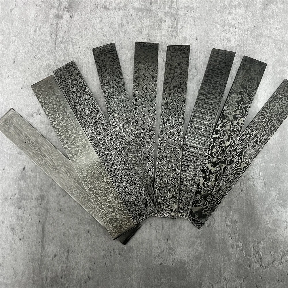 DIY Hand Make Knives Damascus Steel Billet Bar Steel Blade Steel Blank Forged Pattern Sandwich Steel for Damascus Knives Making