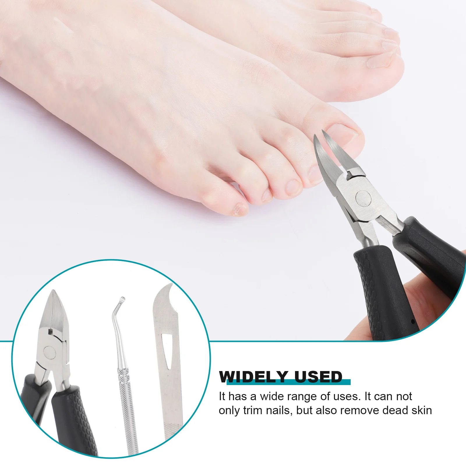 

1set 1Set Stainless Steel Care Kit Dead Skin Durable Clippers Compact Plier Home Nail Trimmer Pedicure Tool Nail Groove Trimmer