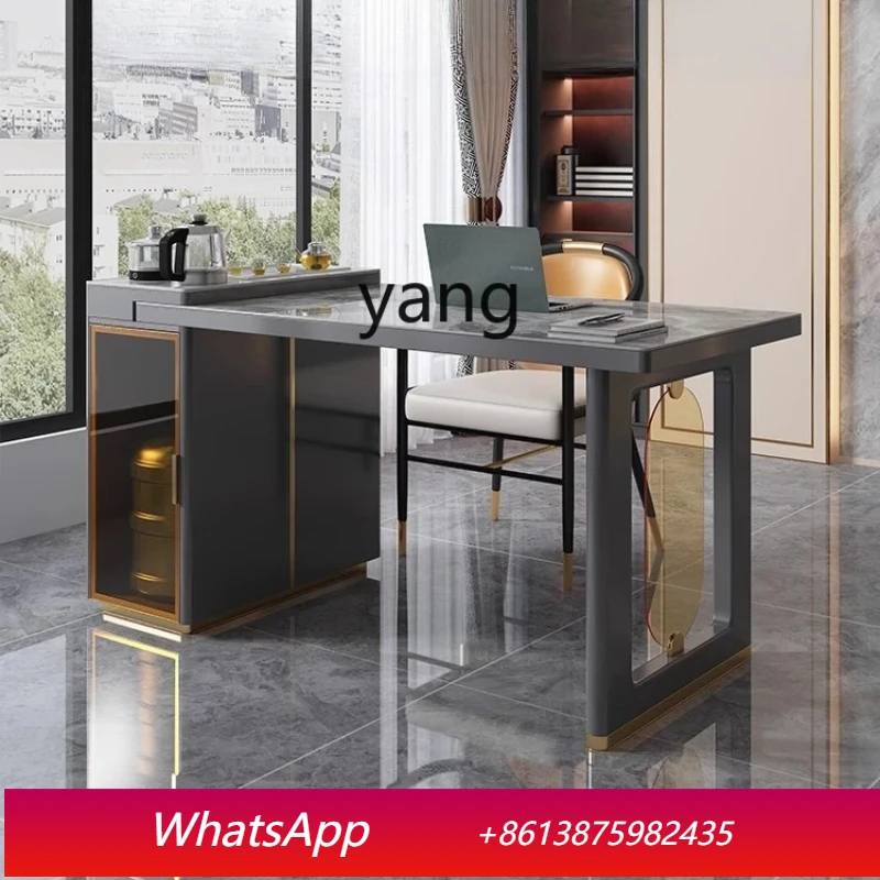

LMM light luxury balcony retractable tea table household modern small rock slab tea table simple tea table and chair combination