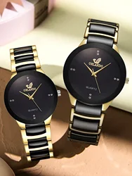 2pcs Couple Watch High End Fashion Simplicity Fashion Pair Watch Steel Band Men's and Women's Couple Watch Quartz Watch