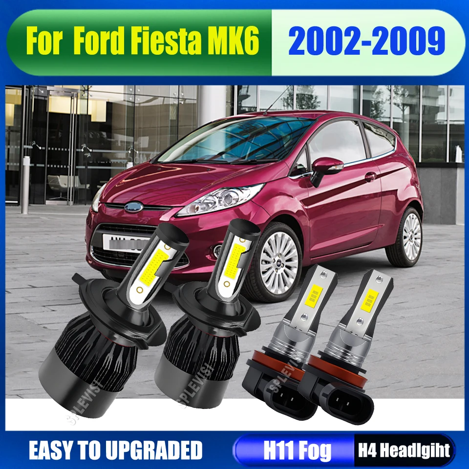 

LED White Headlight Foglight Bright and Clear Safe Nighttime Driving For Ford Fiesta MK6 2002 2003 2004 2005 2006 2007 2008 2009