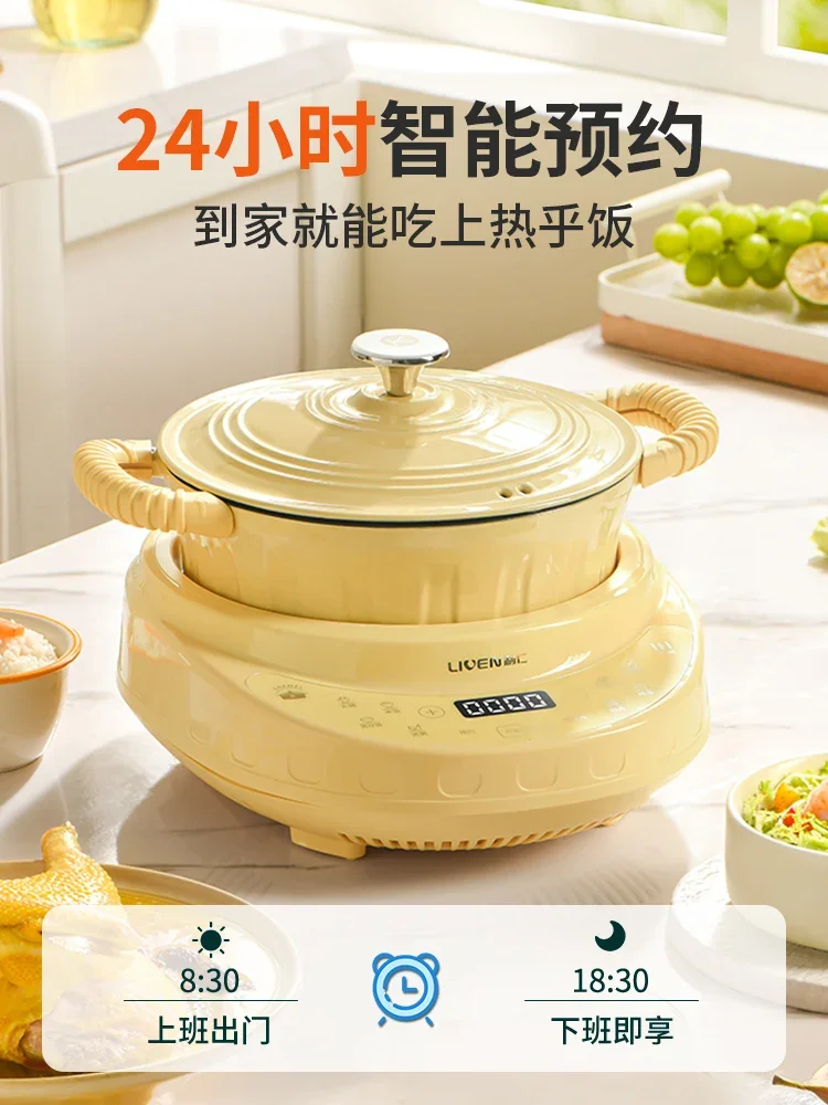 220V Large Capacity Electric Hot Pot and Fry Pan Set by LIVEN, Detachable and Washable, Ideal for Family Dinners and Parties