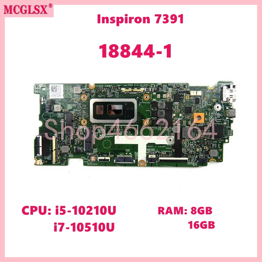 

18844-1 With i5-10210U i7-10510U CPU 8GB / 16GB RAM Laptop Motherboard For Dell Inspiron 7391 2n1 Mainboard CN: 0PKNWK 0HF90F