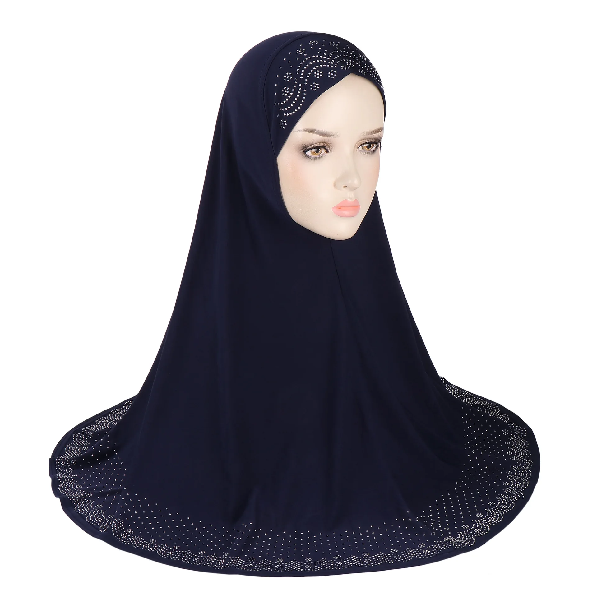 

Ramadan Eid Muslim Women Instant Hijab Plain Turban Islamic Khimar Prayer Headwraps Arab Scarf Shawl Middle East One Piece Amira