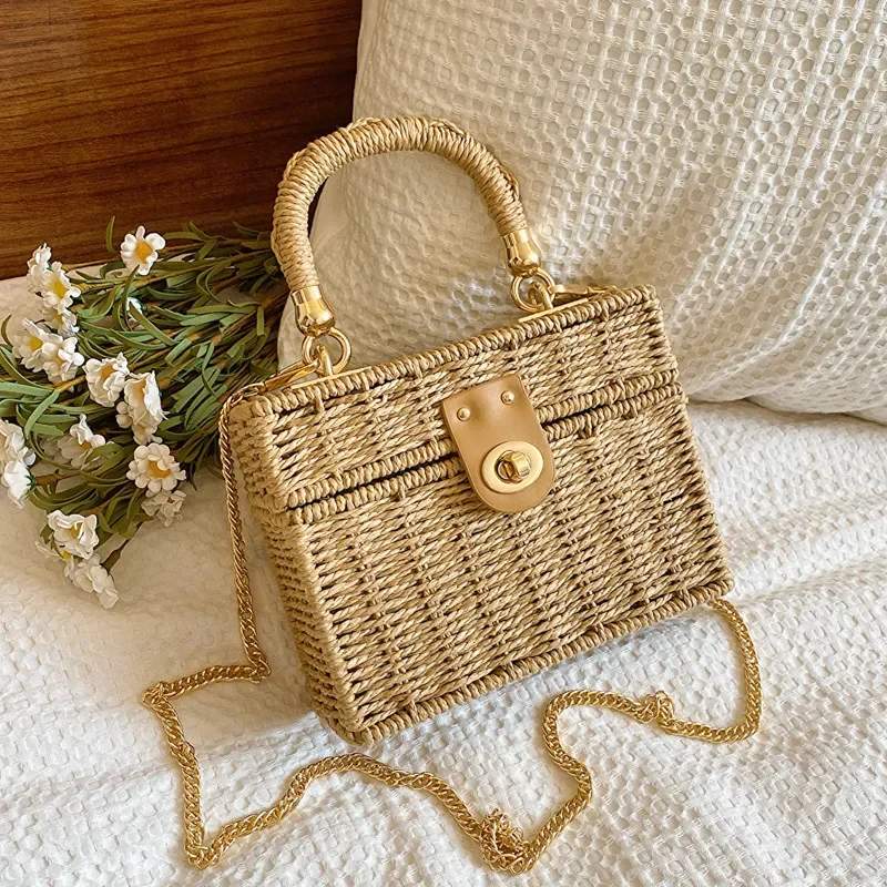 

2025 New Women's Handcrafted Straw Woven Bags - Chic Multi-functional Shoulder Bags for Beach Vacations