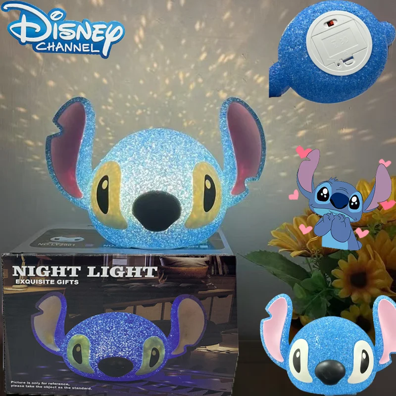 

Anime Disney Stitch Particle Projection Night Light Cartoon Lilo and Stitch 3D Doll Reading Lamp USB Creative Desk Lamp Kid Gift