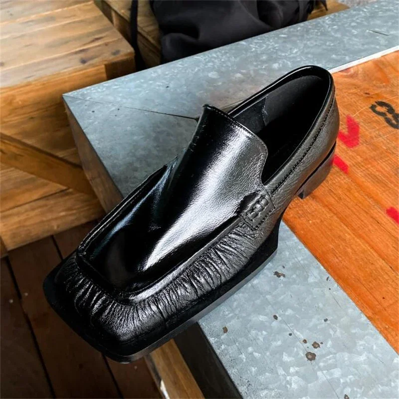 New Fashioner Loafers Men Leather Shoes High End Dress Genuine Leather Casual Slip-On Oxfords Male Business Wedding Moccasins