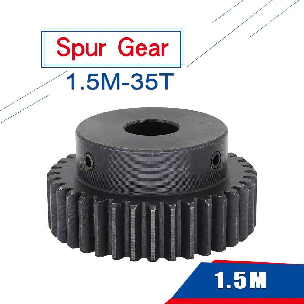 

1 Piece 1.5M35T Spur Gear Bore 6/6.35/8/10 /12/14/15/16/17/20 mm pinion gear Low Carbon Steel High Quality gear wheel for motor