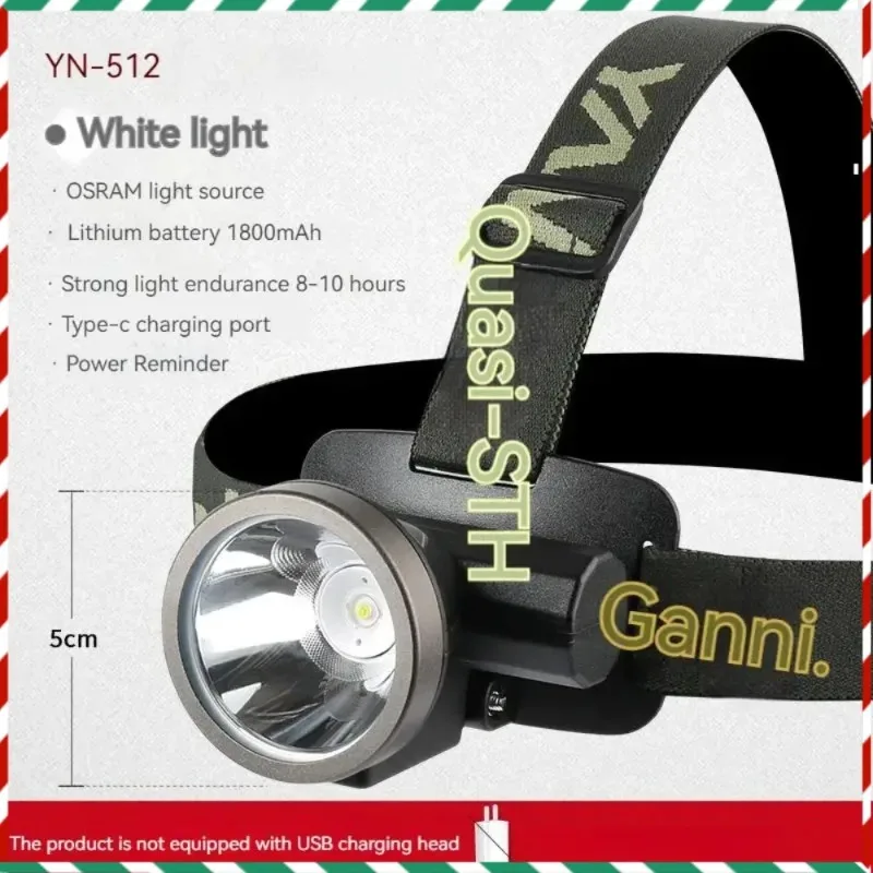 

Rechargeable HeadLamp Strong Light Long Range LED Night Fishing Family Mountaineering Headlamp With Flashlight Small Mining Lamp