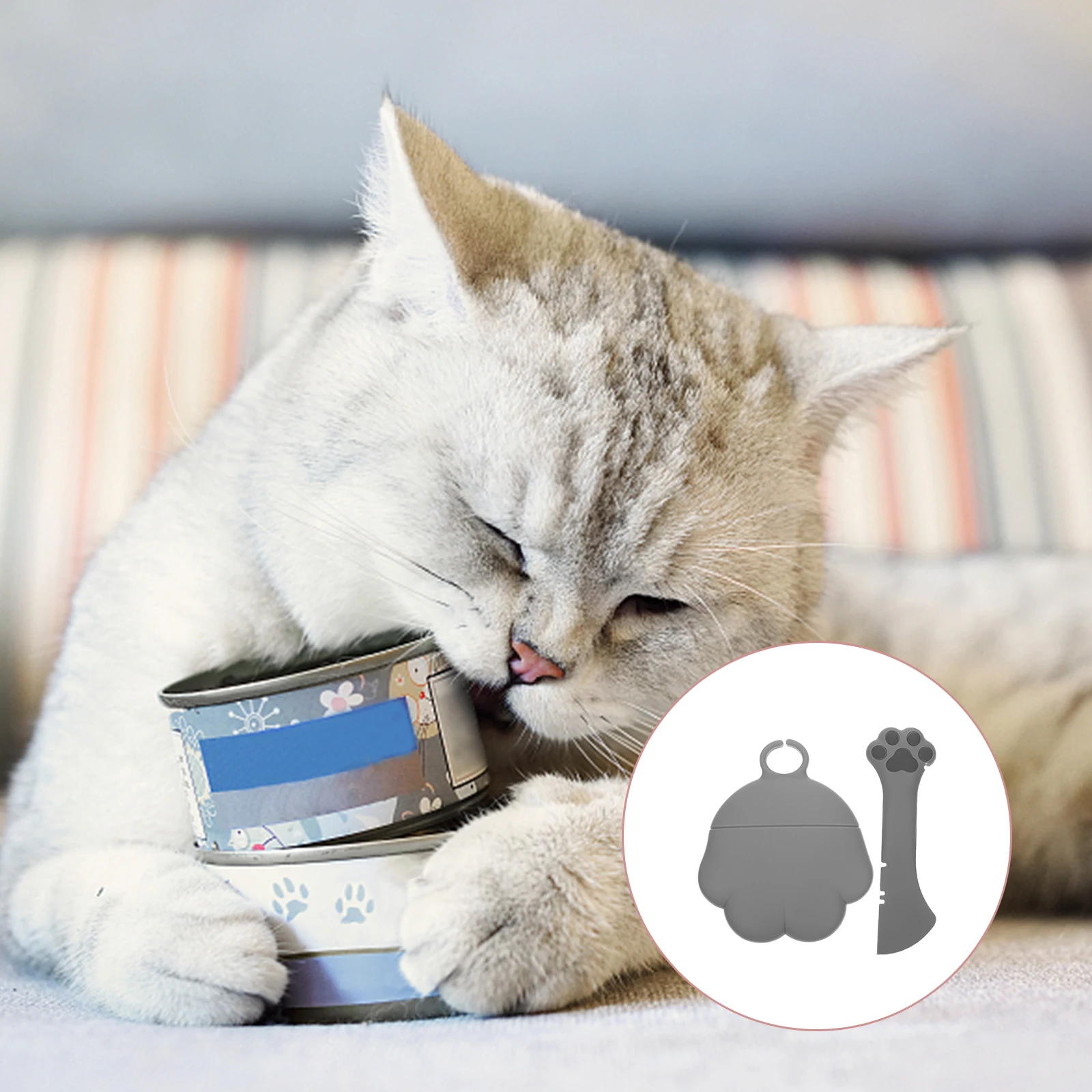 

Pet Can Feeding Silicone Food Can Lid With Spoon Lids Supple Cat Food Lid Replaceable Pink Cover Reusable Sealing Tin Storage