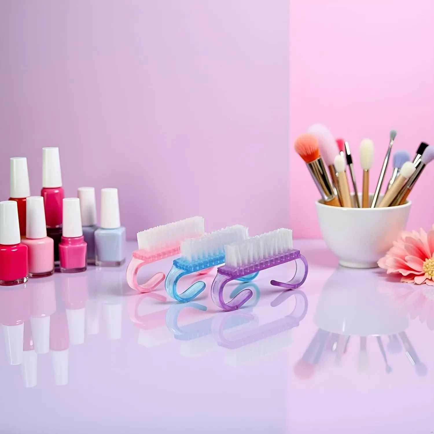 5 Teile/satz Farbe Zufällig Heiße Verkäufe Nagel Reinigung Sauber Pinsel Werkzeug Datei Maniküre Pediküre Weiche Entfernen