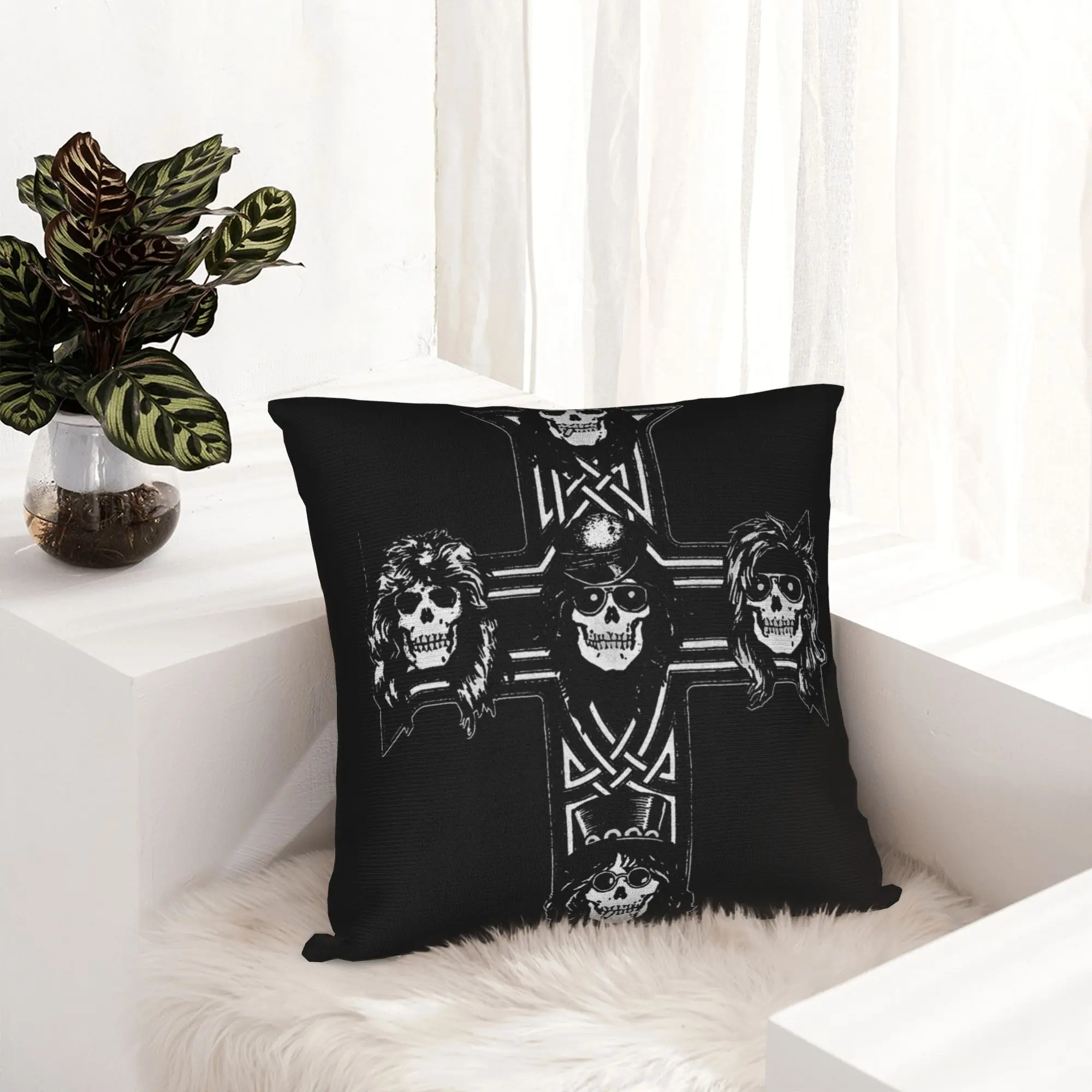 Rock Music Band G-Guns N Roses Pillowcase Soft Polyester Cushion Cover Gift  Throw Pillow Case Cover Car Zipper 45X45cm