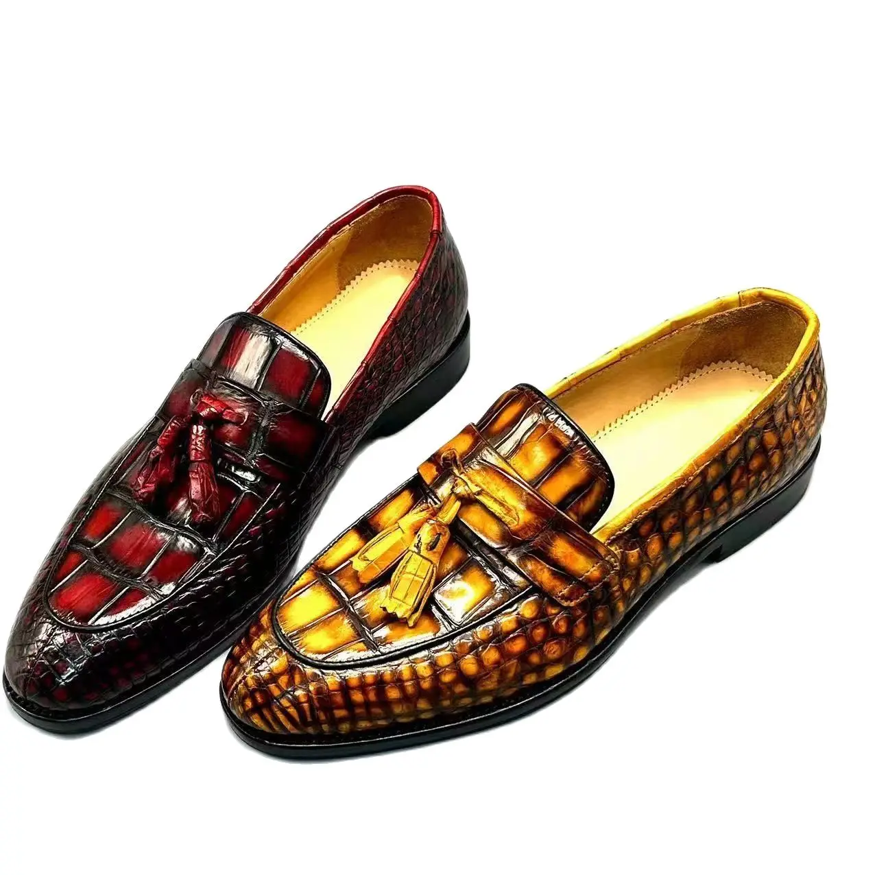 BATMO 2023 new arrival Fashion crocodile skin leather causal shoes men,PDD211