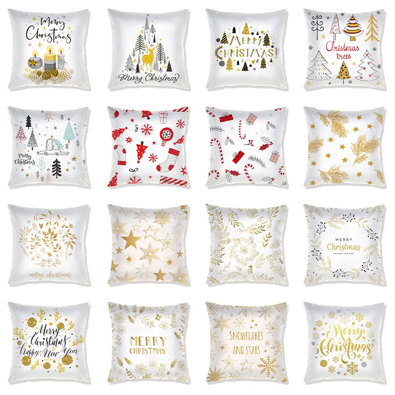 Decorazione per la casa Christmas Happy Cushion Babbo Natale natalizio Capodanno felice cuscino  stampa 