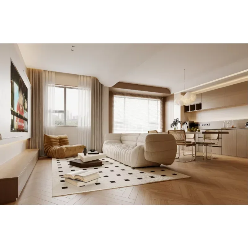 L-shaped corner sofa set bed type, simple