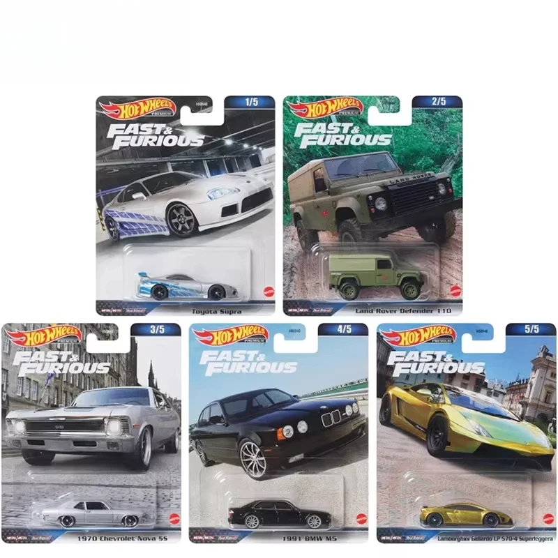 Original Hot Wheels Premium coche rápido y furioso Juguetes para niño 1/64 Diecast BMW M5 Lamborghini Gallardo Toyota Supra modelo