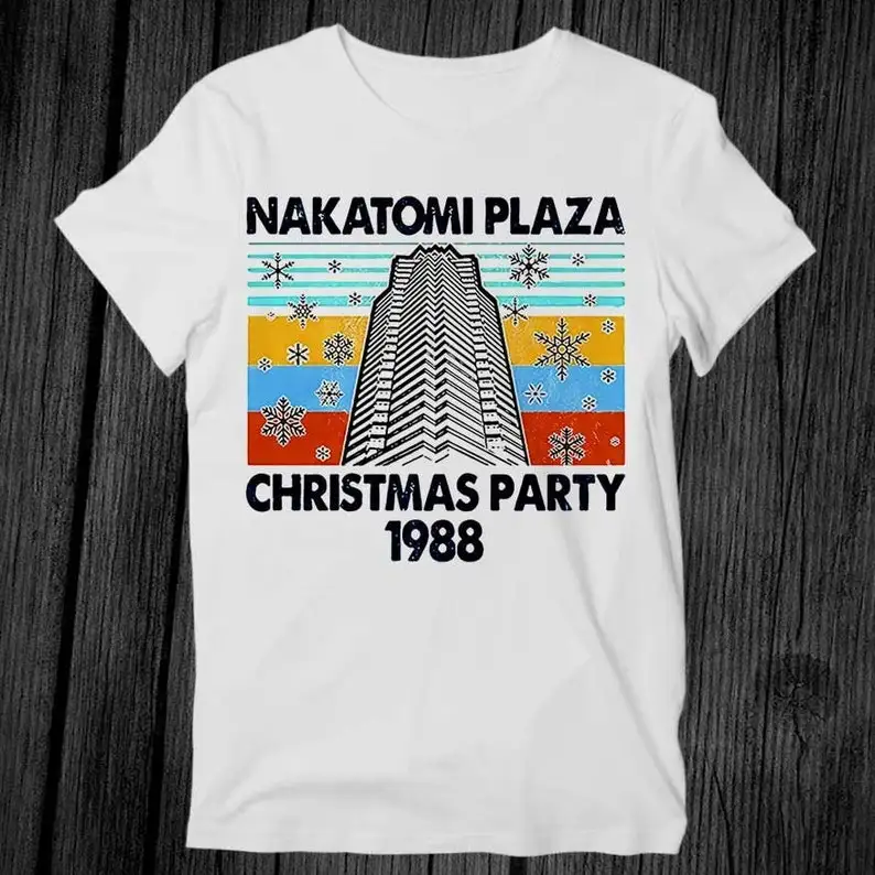 Nakatomi Plaza 1988 Christmas Party Retro Die Movie Bruce Best Seller T Shirt Unisex Adult Gift Cool Music Fashion Top Retro