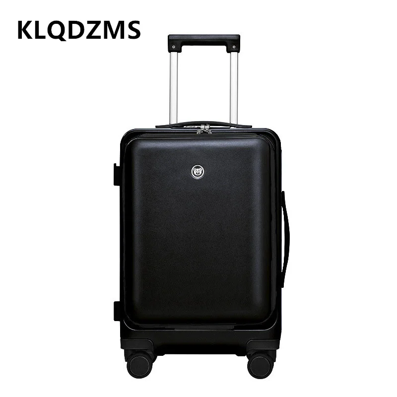 KLQDZMS-Bagagem de Viagem com Abertura Frontal, Laptop Trolley Case, Mala de Embarque para PC Masculino, Mala de Cabine Feminina, Carregamento USB, 20 