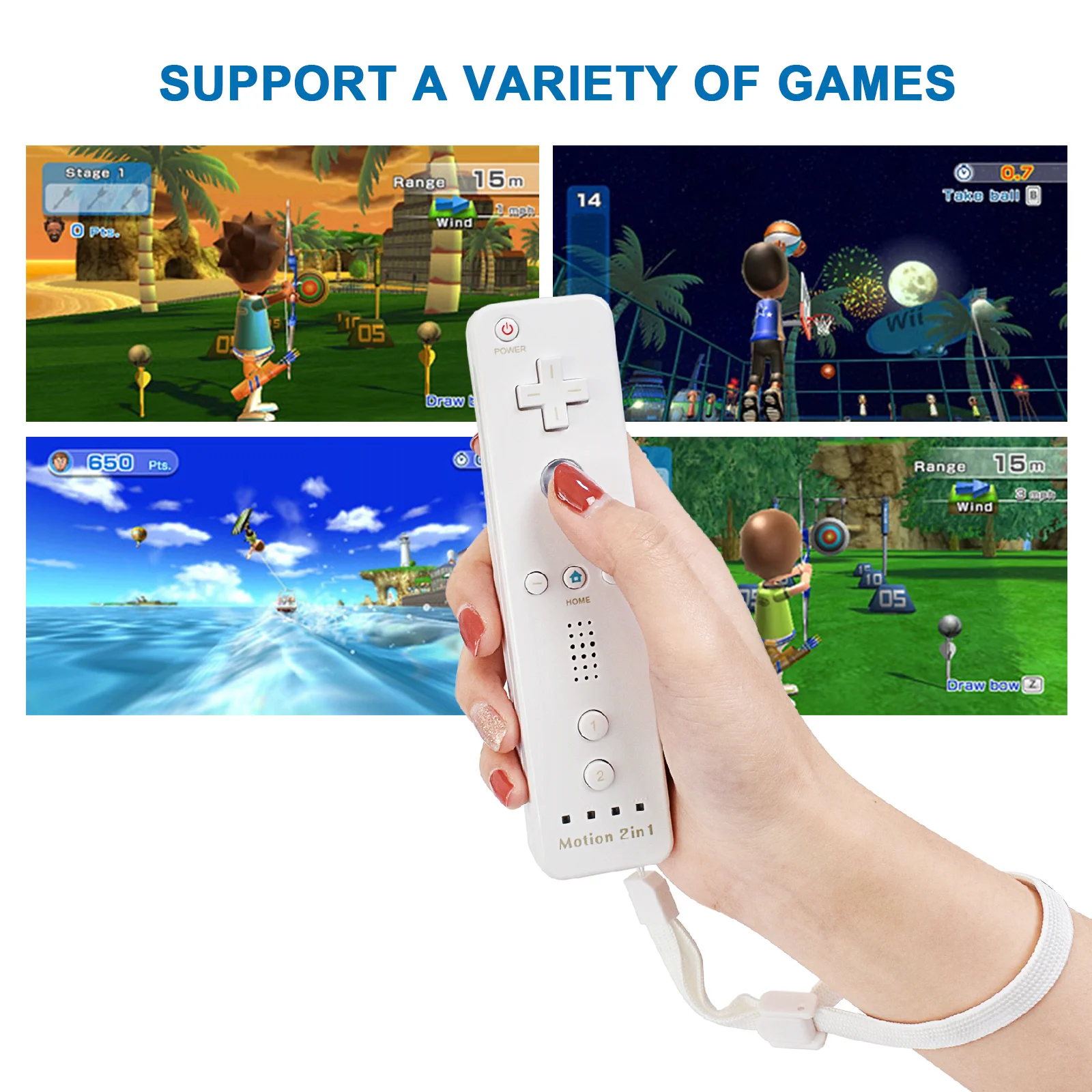 For Nintendo Wii/Wii U Game Controller 2 In 1 Set Wireless Remote Gamepad Motion Plus With Silicone Case Video Game