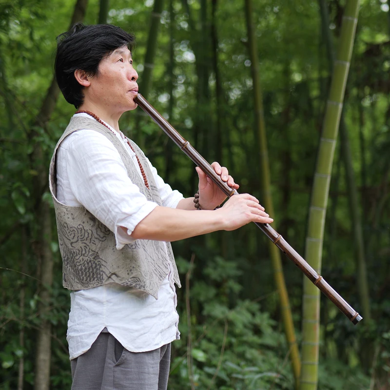 YPXD DongXiao Flute Purple Bamboo Chinese Traditional Flute Professional Musical Instrument Bamboo 8 Holes Key G F E