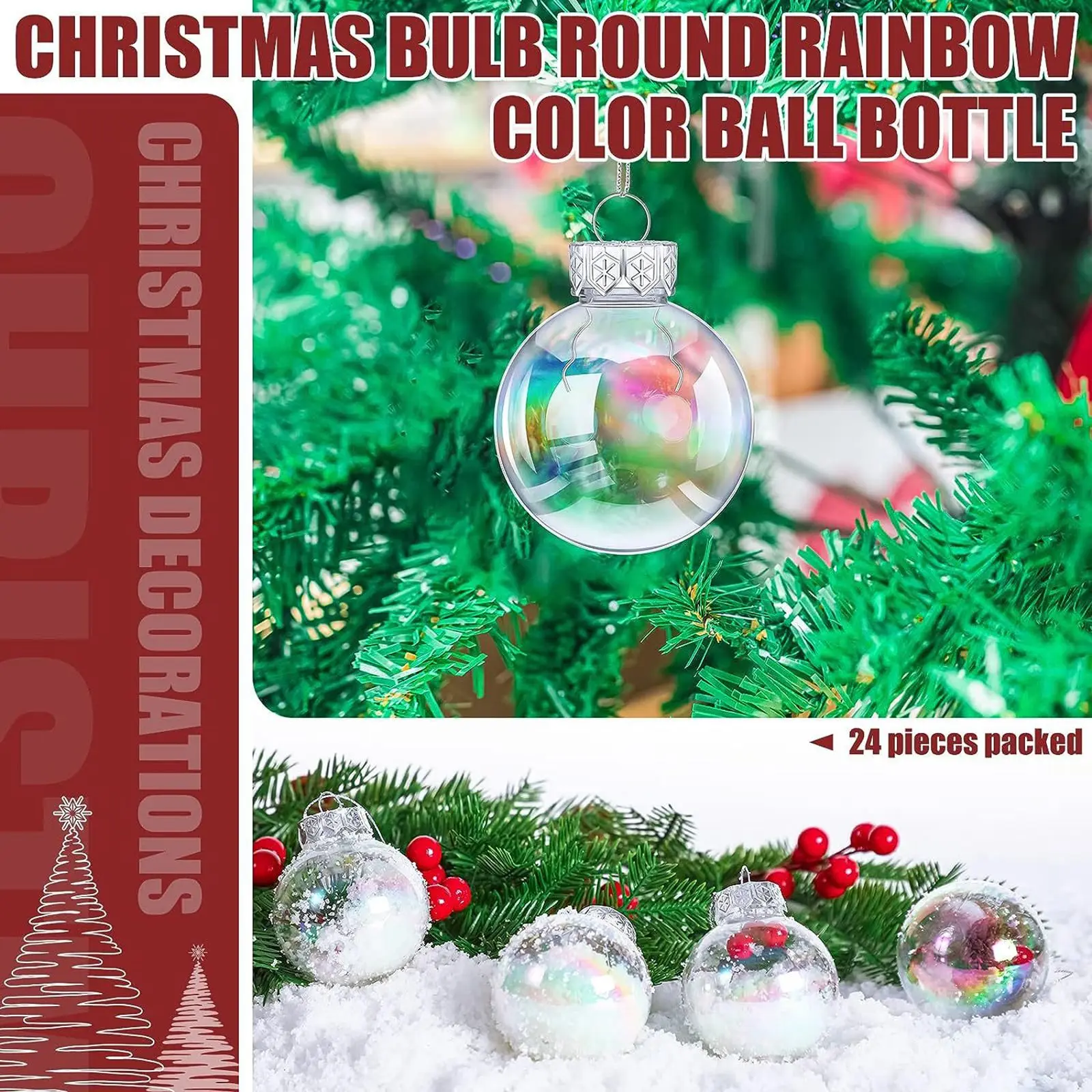 Colorful Christmas Decoration Ball Set Clear Fillable Decoration Ball Set Christmas Tree Ornaments Christmas Tree Toys