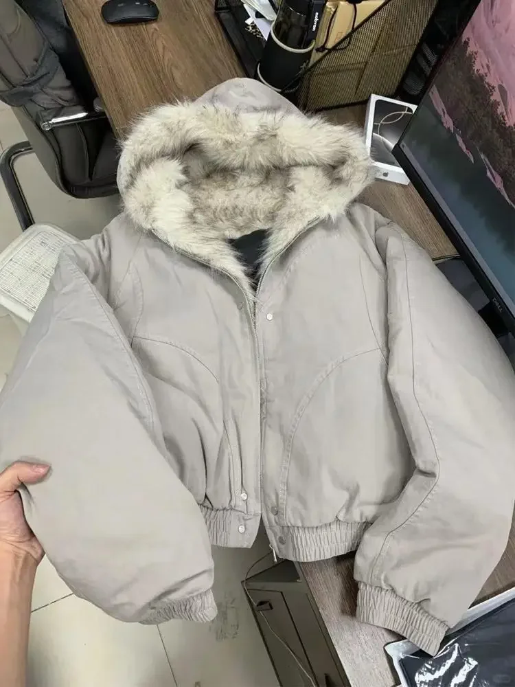 Veste élégante noire esthétique des années 2000 pour femme, manteau d'hiver Y2k à capuche avec fermeture éclair, Design Harajuku, ample, décontracté, Chic, tenues, 2025