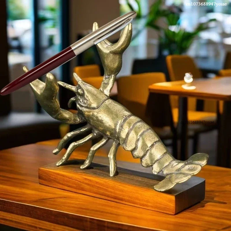 حامل قلم جراد البحر الرجعية زخرفة سطح المكتب، سهل الإمساك، حامل قلم عملي، حامل أقلام بألوان زاهية، محاكاة الطلاب #2