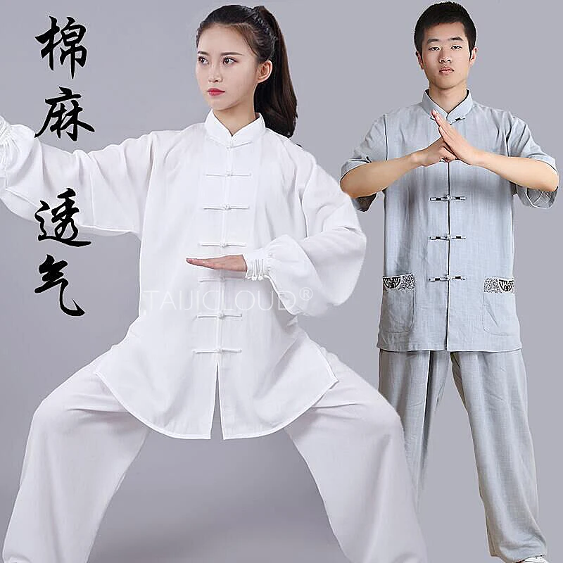 

Cotton and Linen Tai Chi attire for Men and Women, Morning Martial Arts Training, Practice