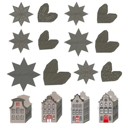 Piggy Craft metal cutting dies cut die mold 2023 New 3D Folded Star House Scrapbook paper craft knife mould blade punch stencils