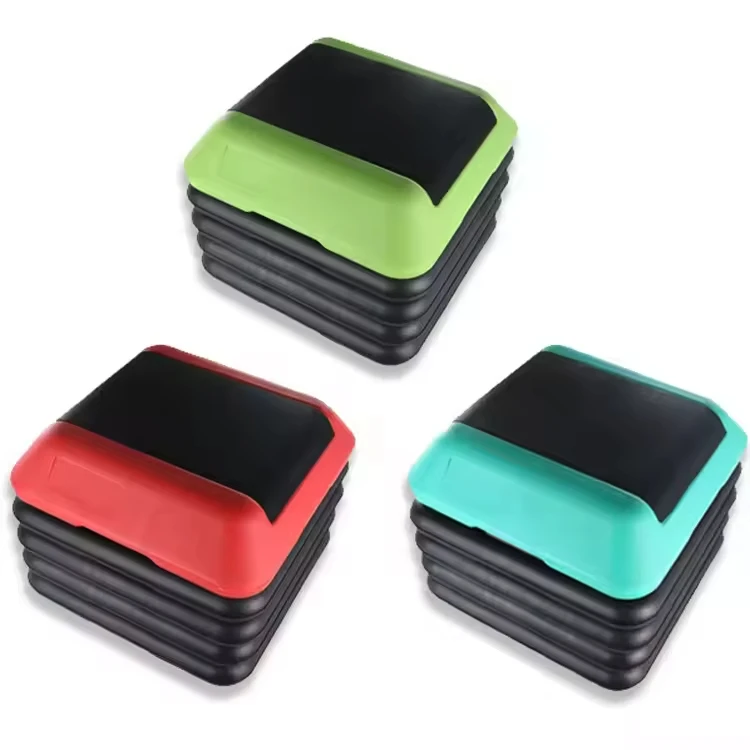 

Adjustable High Step Aerobic Platform With 4 Risers Non-Slip Rubber Surface Fitness Training Exercise Workout Step Platform