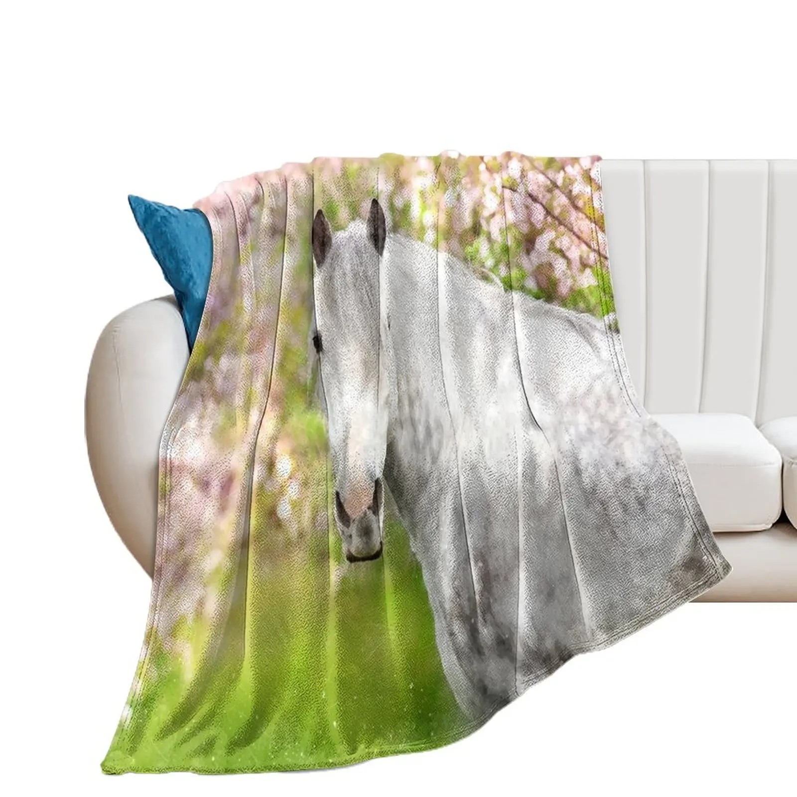 

Spring Horse Throw Blanket Flannels Thin heavy to sleep Blankets