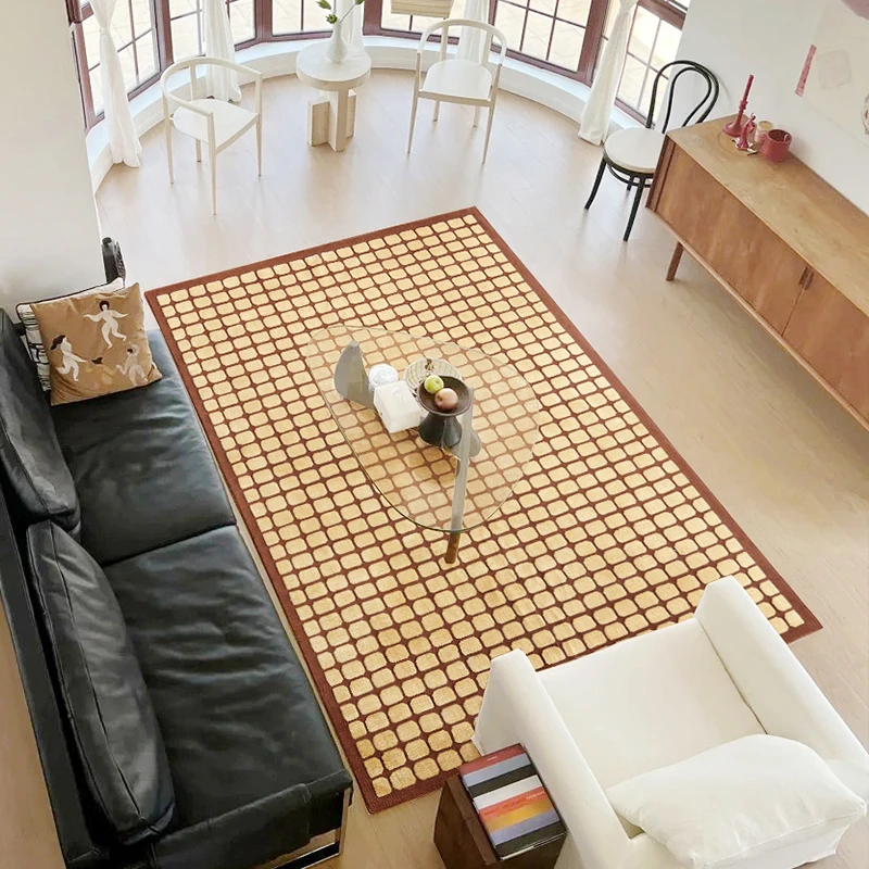 

Vintage living room carpet premium light luxury cream style ins room bedroom bedside blanket 2025 new