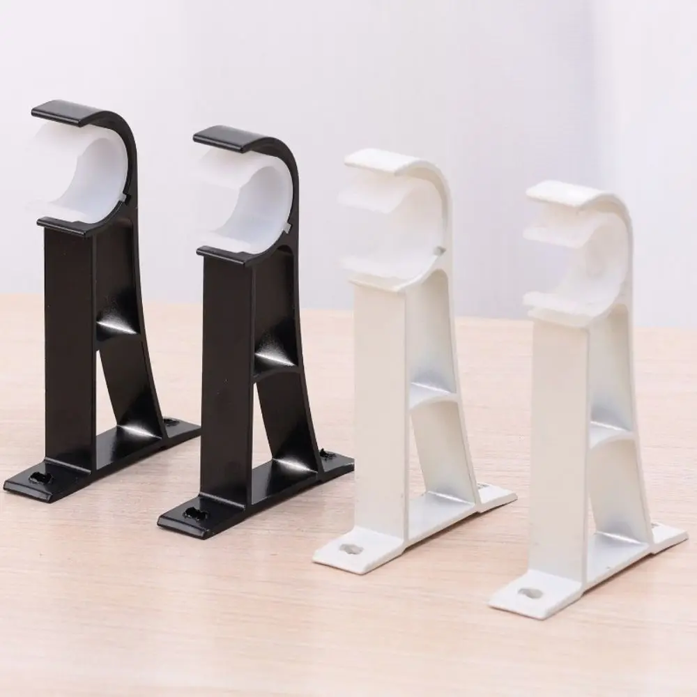 New Aluminum Alloy Curtain Rod Support with Screws Heavy Duty Curtain Fixing Clip Single Metal Window Hardware Tools