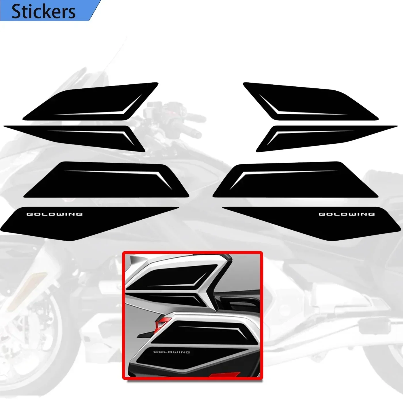 For HONDA Goldwing GL1800 GL 1800 Tour Trunk Luggage Cases Tank Pad Protection Emblem Badge Logo Stickers adhesive Decal