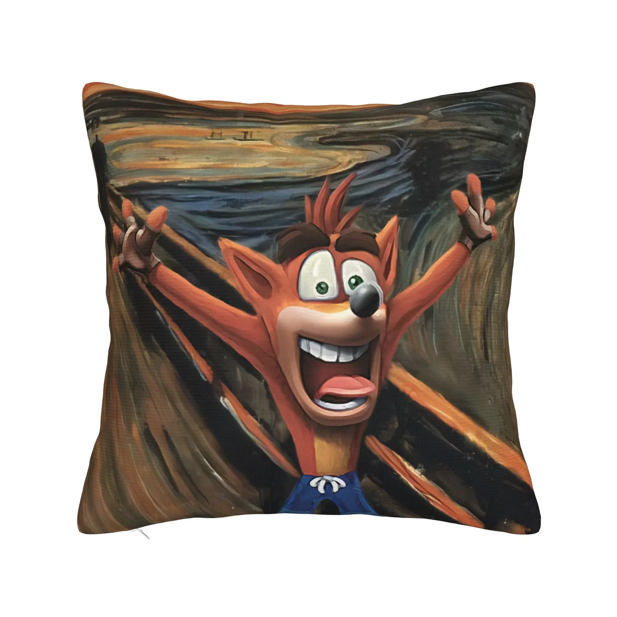 Crash Bandicoot Cliff Run Pillow Cover  Comfy Cushion Cover Kawaii Pillow Case For Sofa Bedroom Home Decor