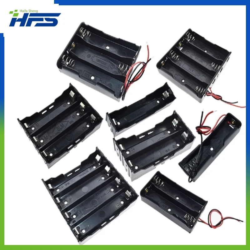 

1X 2X 3X 4X Plastic Battery Case Holder Storage Box For 18650 Rechargeable Battery 1 2 3 4 Slot Container With Wire Lead Pin