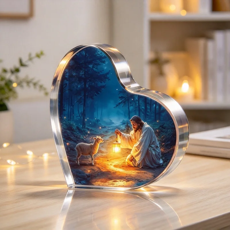 Christmas Nativity Manger 2D Acrylic Ornament Pastor Guard Scene Desktop Table Decoration Xmas Gift