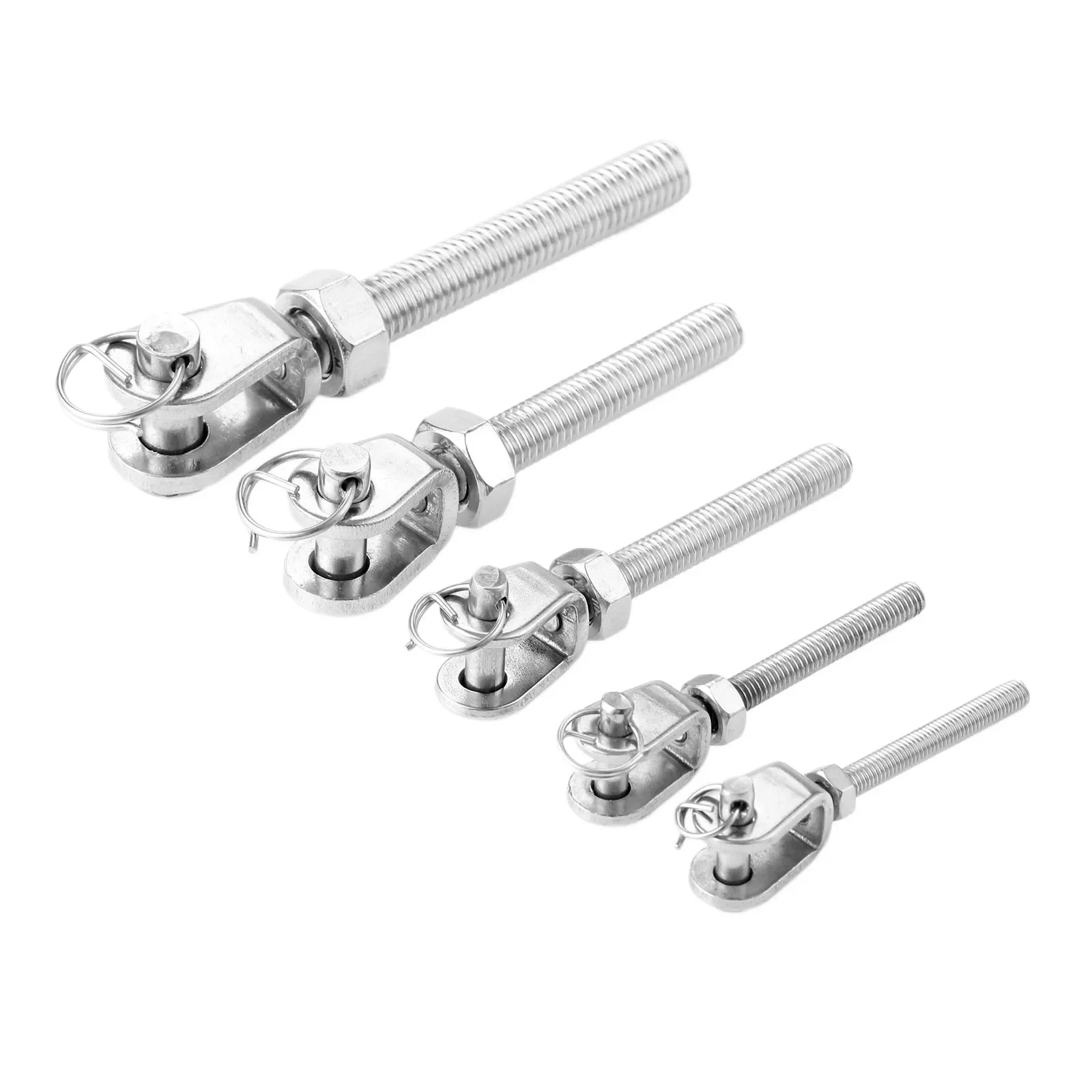 1Pc M5 M6 M8 M10 M12 304 Stainless Steel Jaw Open Bolt & Nut Replacement Turnbuckle Rigging Screw Parts