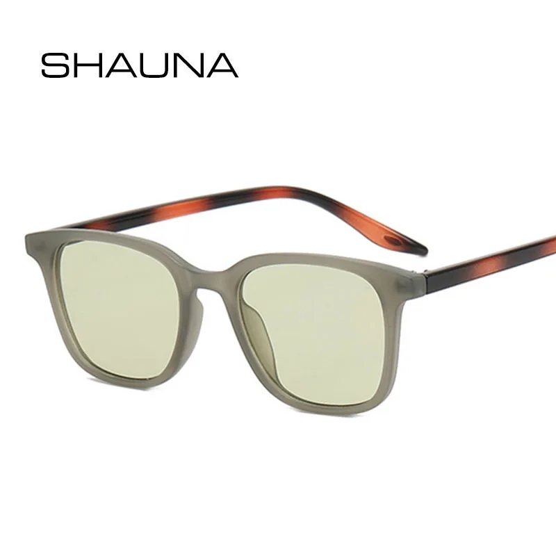 

SHAUNA Ultra light Retro Square Sunglasses Ins Popular Contrast Color Matte Gradient Shades UV400