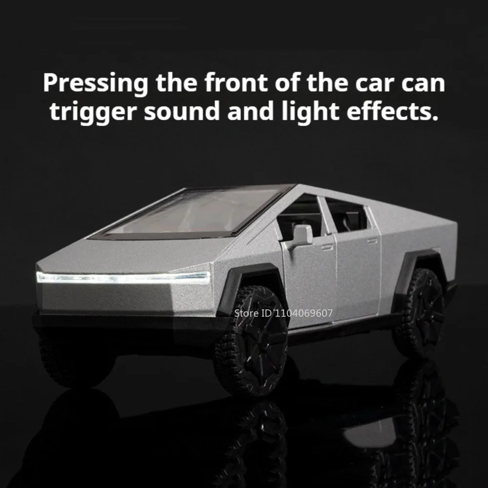 1:32 Miniatuur Pickup Truck Model Speelgoedauto's Legering Diecast Geluid Licht Deuren Geopend Trek Rubberen Banden Jongens Educatief Speelgoed