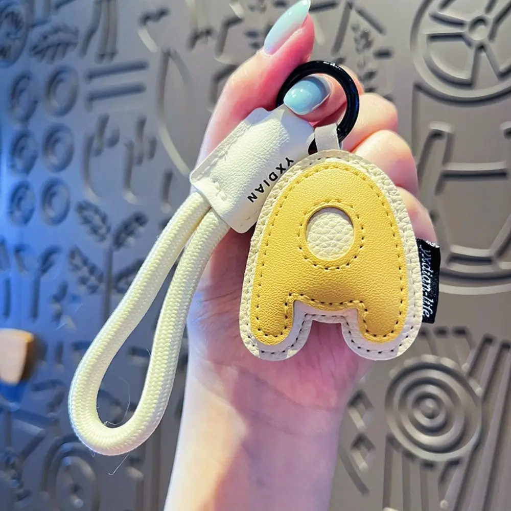 الحلو 26 رسالة حقيبة سلسلة مفاتيح معلقة السحر بولي Leather الجلود الأبجدية مفتاح حامل سيارة كيرينغ الحلي محظوظ قلادة بحرف الصبي #4