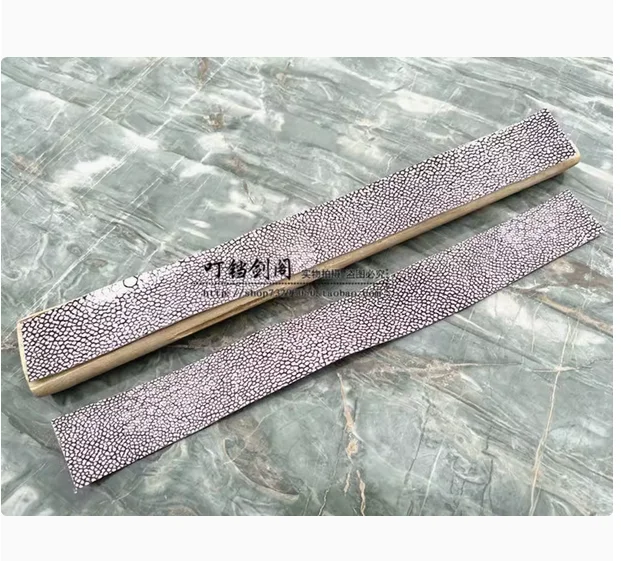 Japanese Katana Sword Accesories Imitation Pearl Fish Genuine Stingray Skin Leather 26cm for Tsuka Handle Hilt